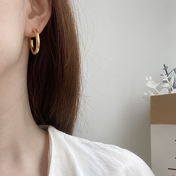 The Ultimate Gold Plated Classic Hoops Earrings - Picture 3 of 12